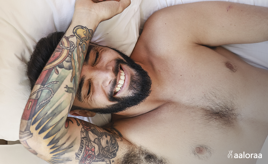 Male lying on his back.