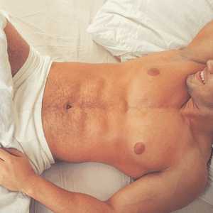 Male lying on his back.