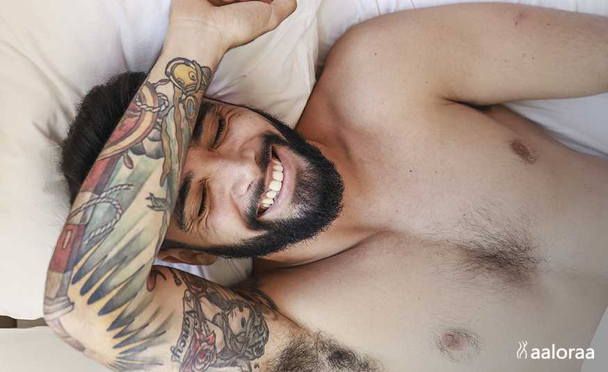 Male lying on his back.